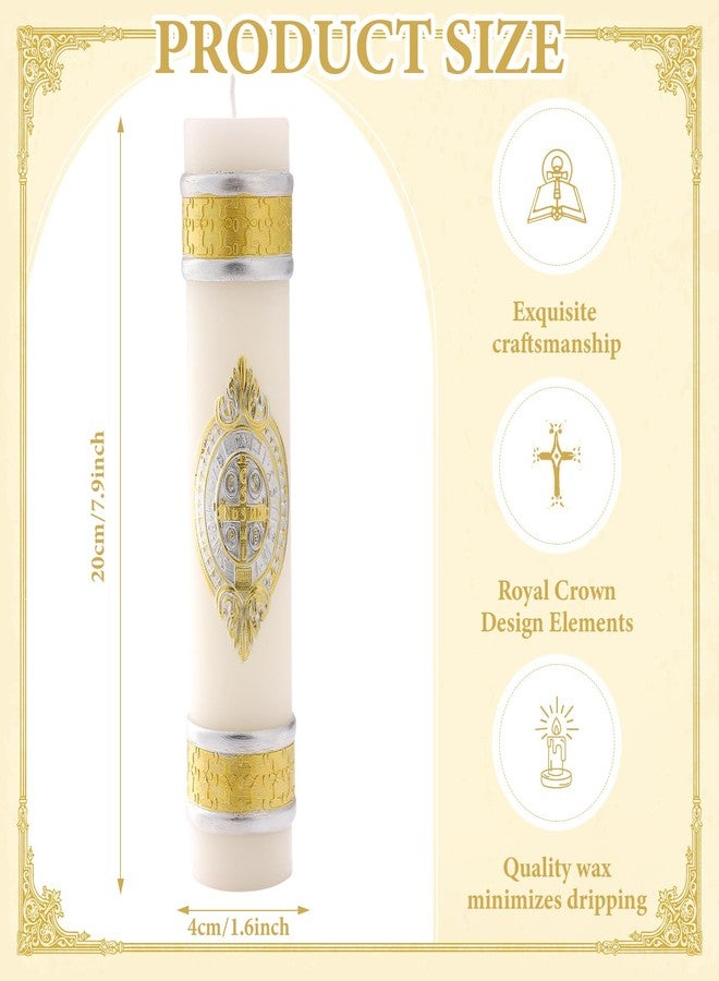TALPGOD Saint Benedict Framed Medal Unique Candle,Catholic St Benedict Medals Candles for Prayer,Cirios Religiosos Catolicos Medalla De San Benito,Mexican Devotional Paschal Candles,Escapularios Catolicos - Image 2